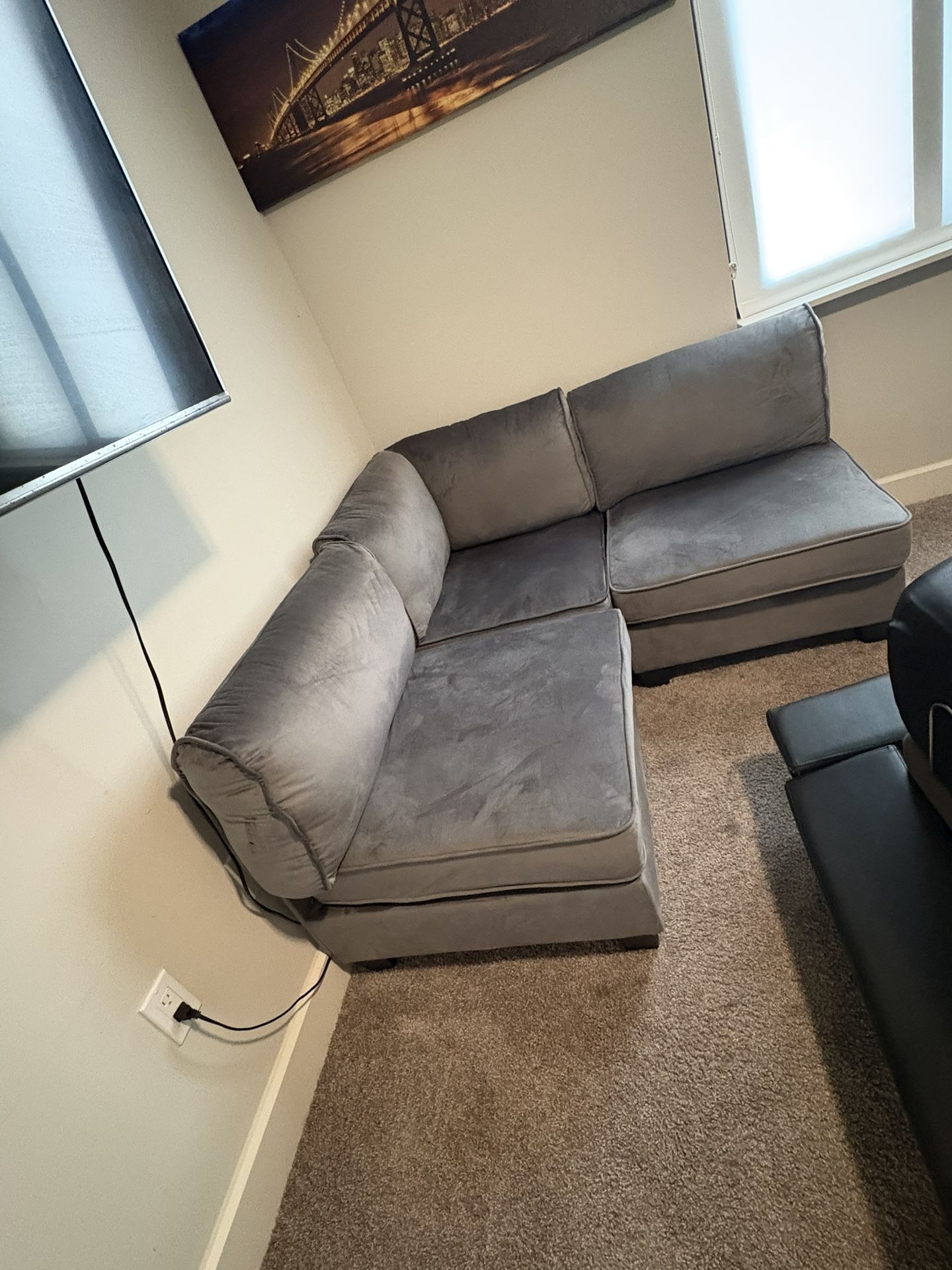 3-Piece Modular Gray Sectional Couch β $