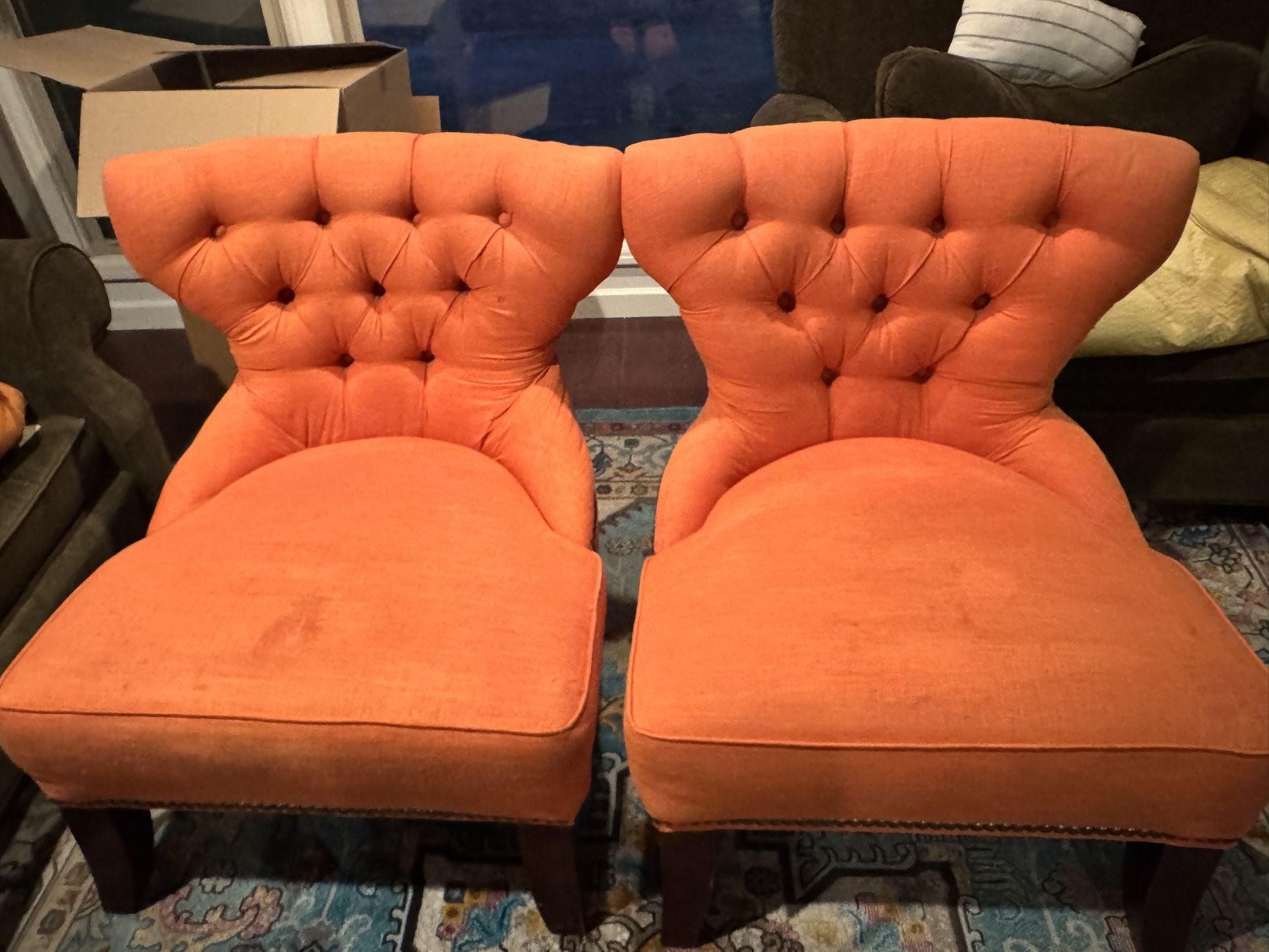 Vintage Orange Accent Chairs