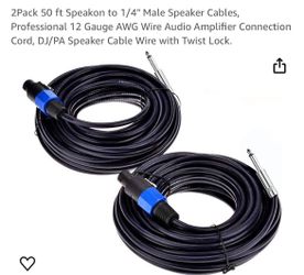 1/4” Pro Speaker  Wire 2 50’ Wires