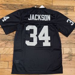 Black Bo Jackson Oakland Raiders # 34 Mitchell and Ness Jersey 