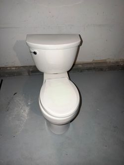 White Two-Piece Toilet with Seat