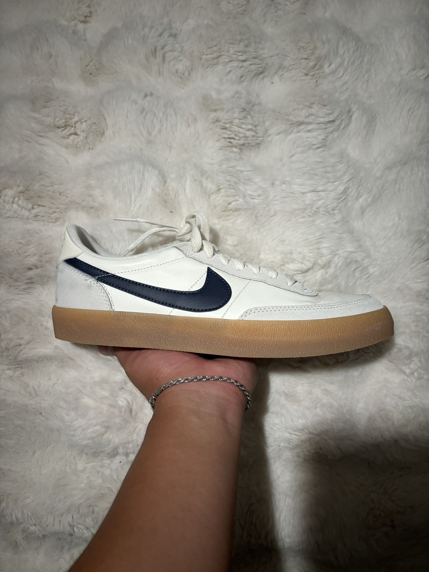 Nike Killshot 2 J Crew Sail/Midnight Navy-Gum Yellow Slightly Used Size 8