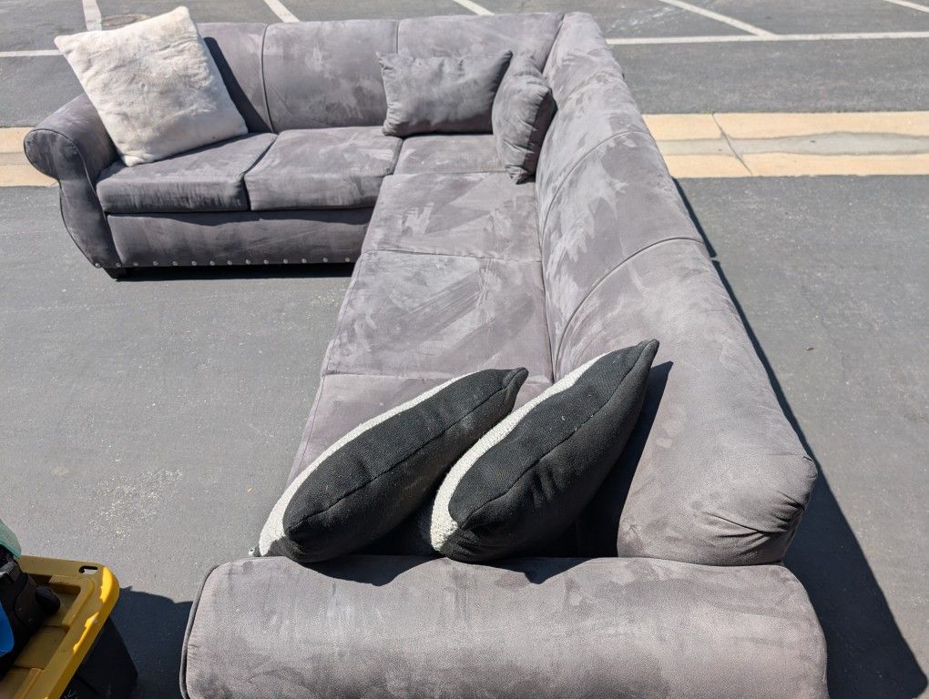 Z Gallerie Suide Dark Grey Sectional Sleeper Sofa