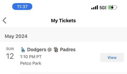Padres vs Dodgers Sunday 5/12/24