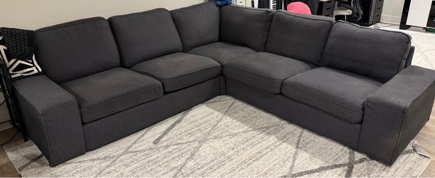 Dark Gray Fabric Sectional Sofa (IKEA KIVIK)