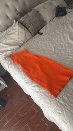 Karol  G Orange fitted dress size large $30