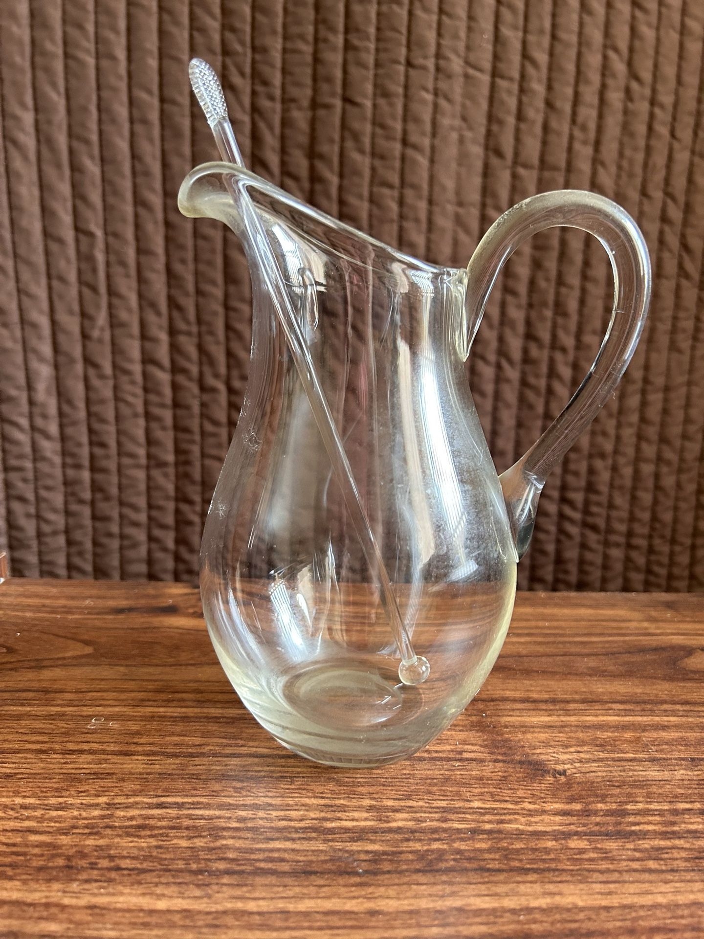 Vintage Glass Martini - Cocktail - Drink Pitcher And Stirrer