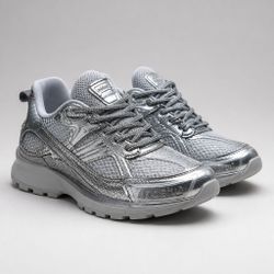 Bottega Veneta  Silver Metallic Chunky Sneakers