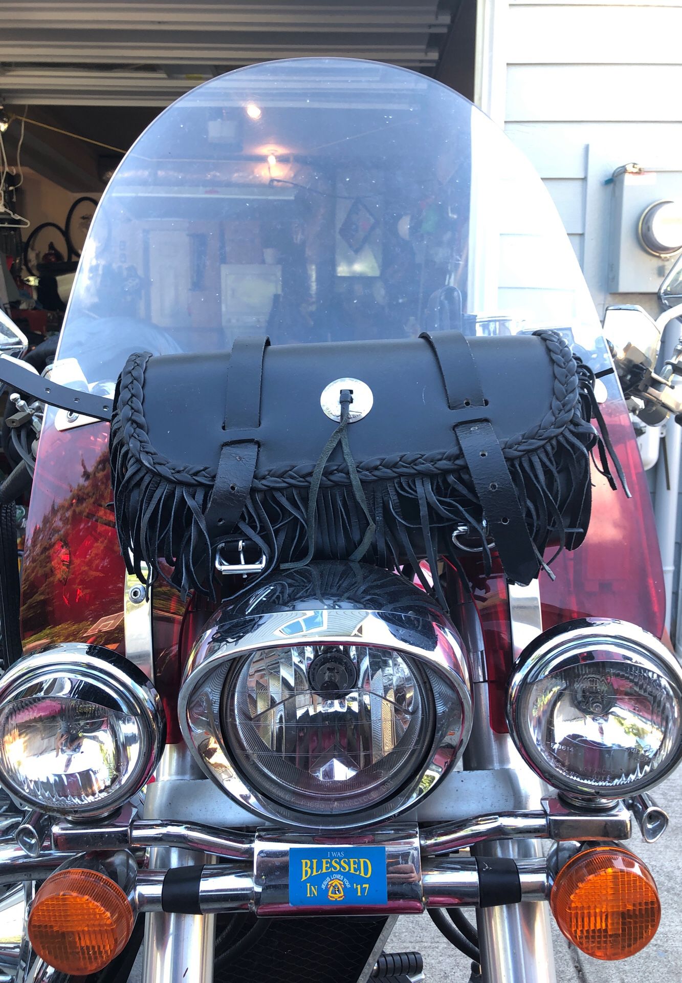 Motorcycle leather glove/tool bag