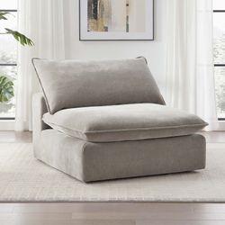 Sereen Fabric Armless Chair in Taupe