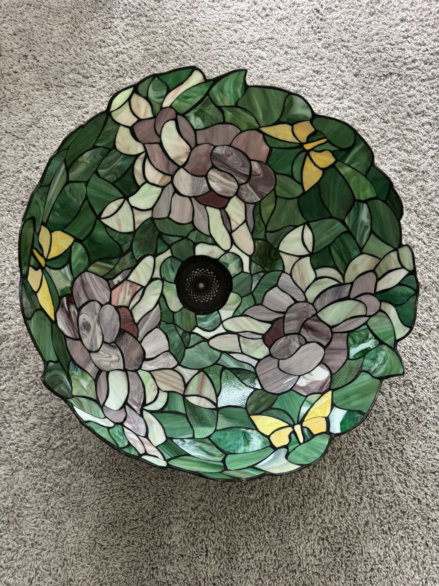 Tiffany Style Stained Glass FloralAnd Butterfly Shade 