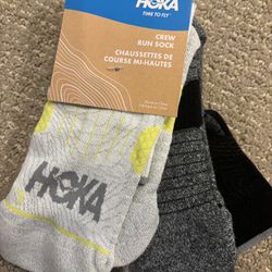 NEW Hoka Crew Run Sock 3-Pack Medium