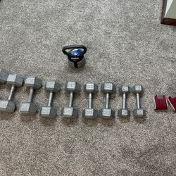 Variety of Sizes - Hand Weights and Weight Bench 