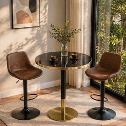 Modern 3-Piece Set – Coffee Table + 2 Bar Stools (Brand New, Ready to Go!)