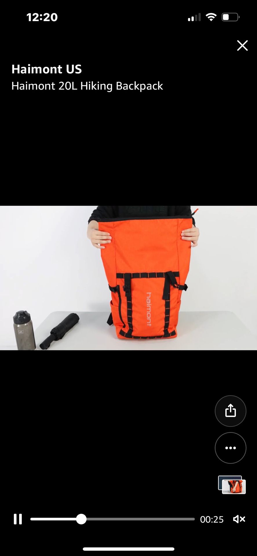 Haimont Roll Up Backpack Orange Color