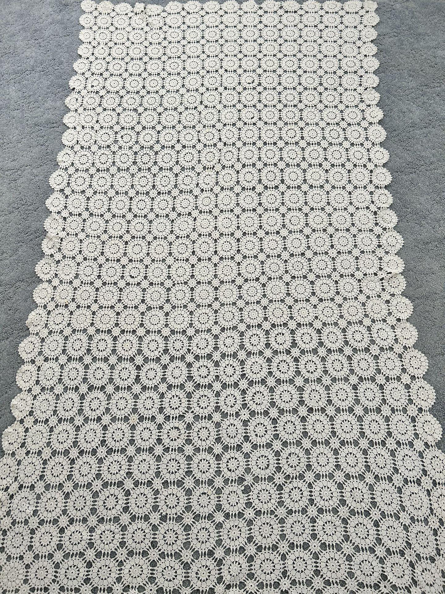 Antique Crochet Table Cloth 