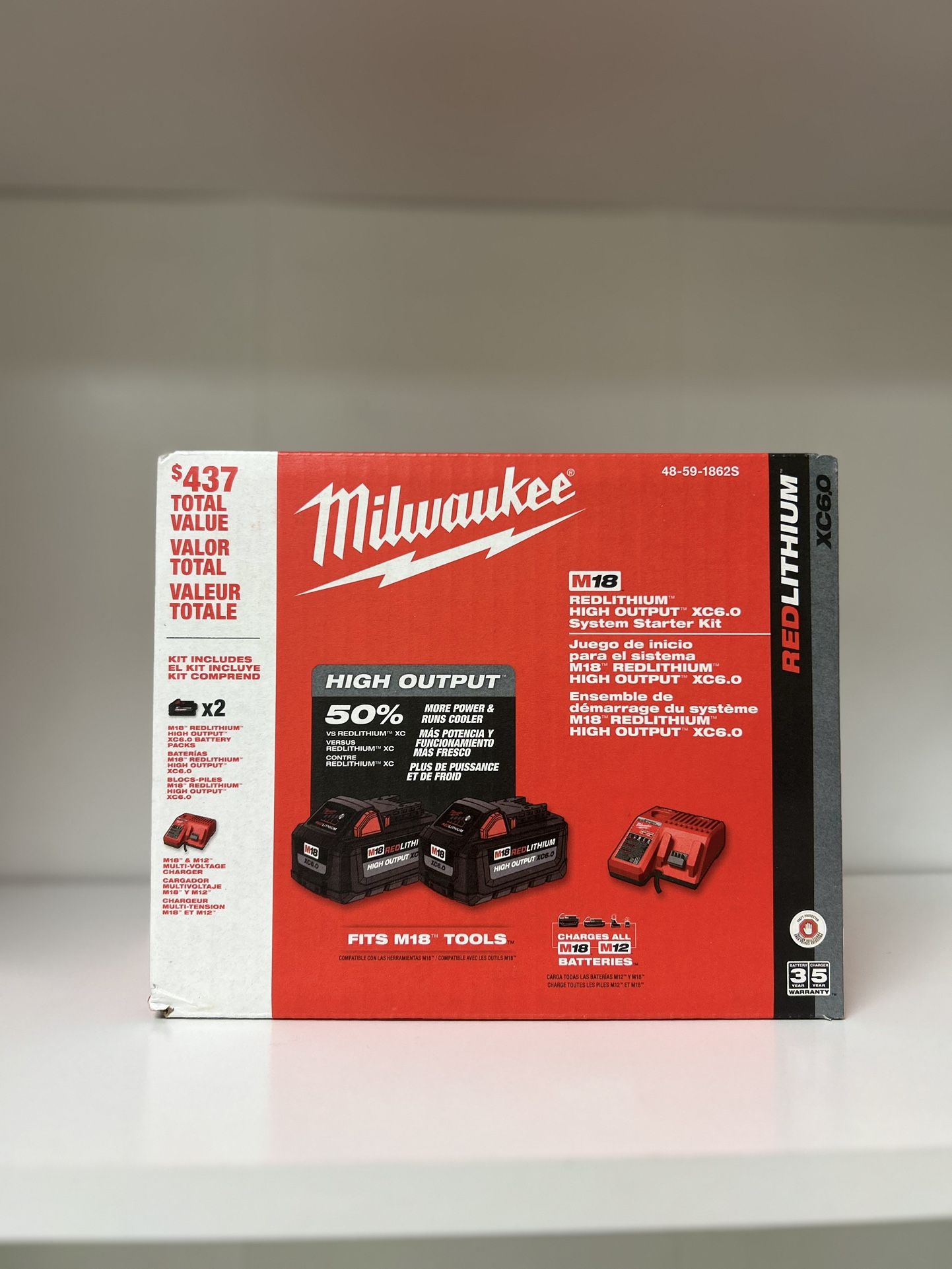 Milwaukee M18 High Output Xc 6ah Battery And Charger Kit