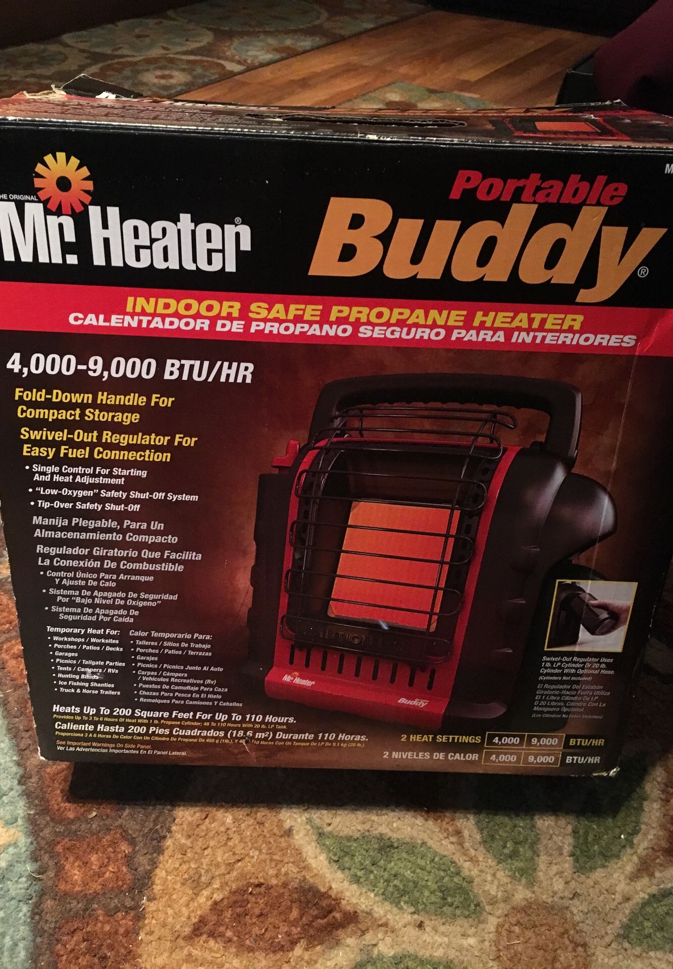 Mr. Heater Portable Buddy Indoor Safe Propane Heater 4,000-9,000 BTU/HR