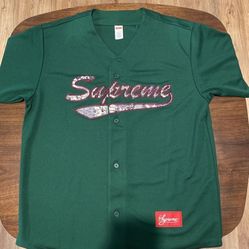 Supreme Snakeskin Baseball Jersey Sz L