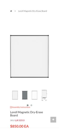 LORELL 72 × 48 MAGNETIC DRY ERASER