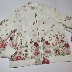 Draper And Damon's Bomber Light Weight Sheer Detail Jacket Womens Size 12