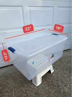 105Qt Sterilite® brand-name large transparent plastic storage box