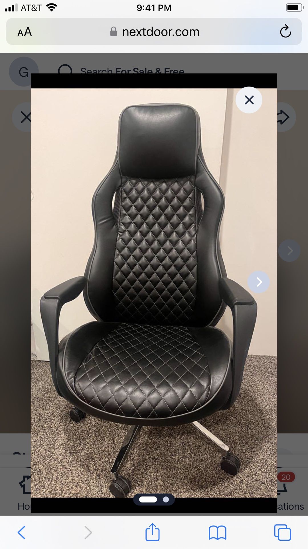 Stables Black Faux Leather Office Chair