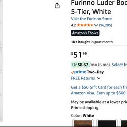 Two white Furinno shelves
