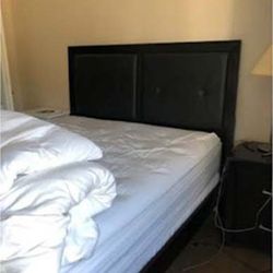 Queen Size Bed Frame with Nightstand  and 6-Drawer Dresser