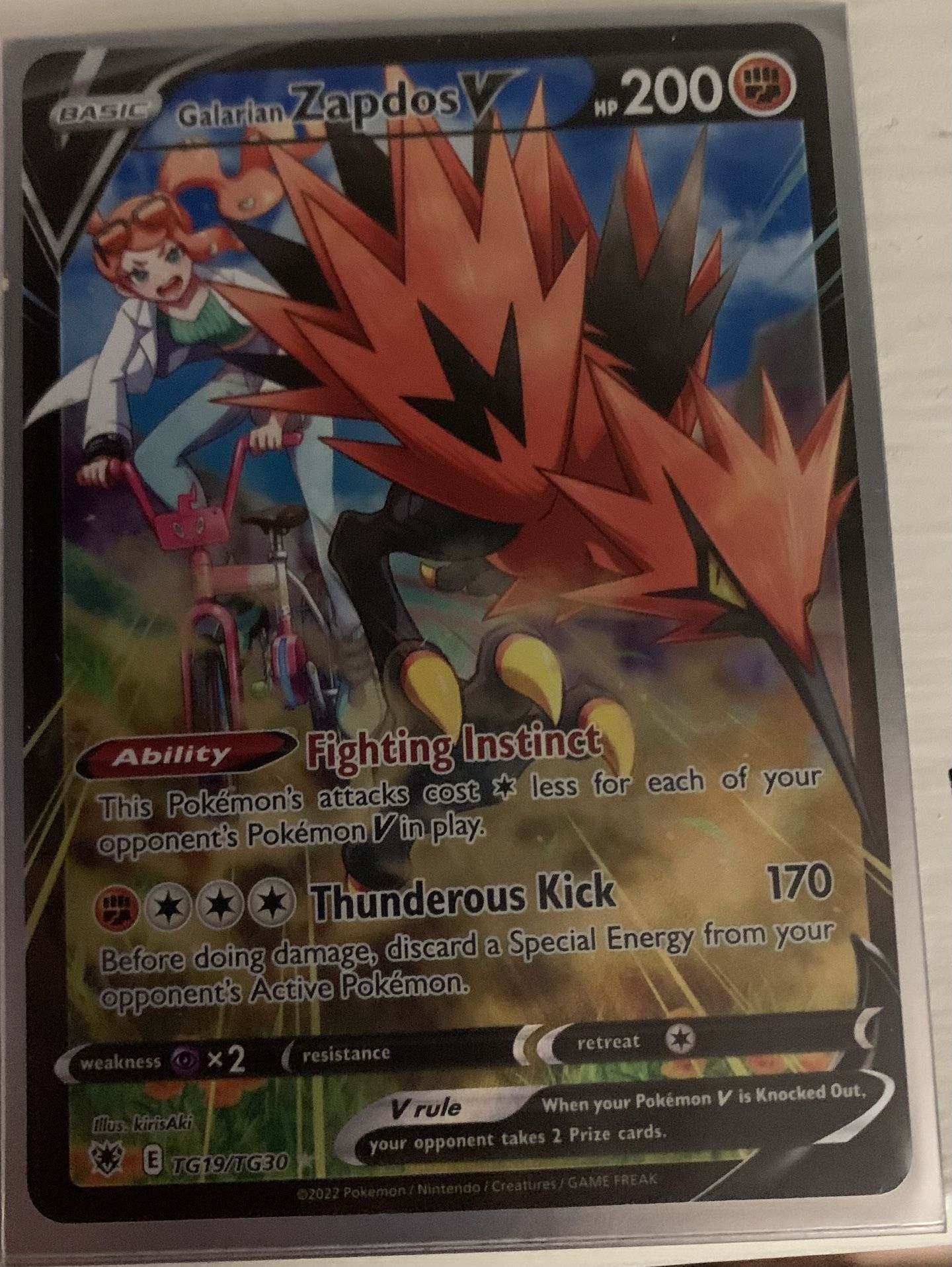 Gallerian Zapdos V Pokemon Trading Card