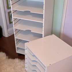 Simply Tidy White Modular Rolling Paper Craft Organizer [2 Pieces]