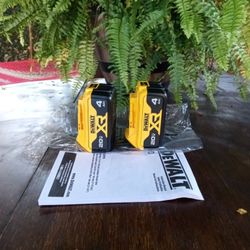 DeWalt 20v New XR. 2 Batteries. 4.0 AH. Lithium.
