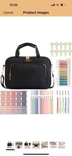 Brand new Bible Cover for Women Bible Case, Large Bible Bag, Bible Study Supplies Bible Journaling Kit Book Carrying Case with Bible Highlighters Tabs