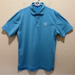 Peter Millar Summer Comfort Hales Blue Polo Golf Shirt Mens Size M TPC Summerlin