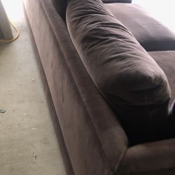 Kreiss Brown Velvet Arm-less Sofa