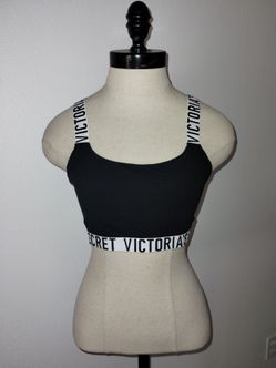 Victoria’s Secret Black White Logo Bralette size Large EUC