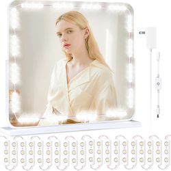NEW! Led Vanity Lights for Mirror, Colorsmoon 10ft Hollywood Style Makeup Mirror Lights, 10 Levels Brightness Dresser Lighting Strip Kit with Dimmer f