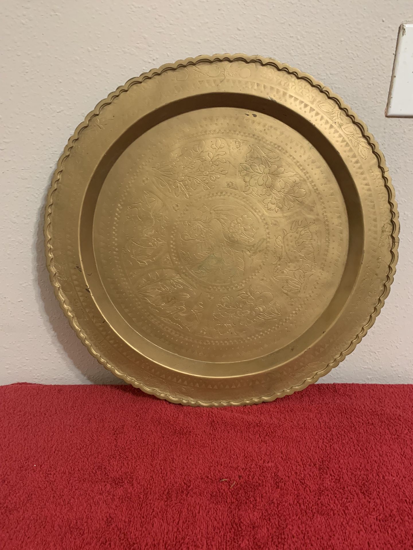 Vintage Antique Large Brass 20” Diameter Table Top