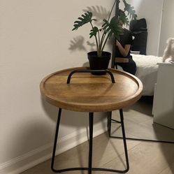 small side table with faux plant