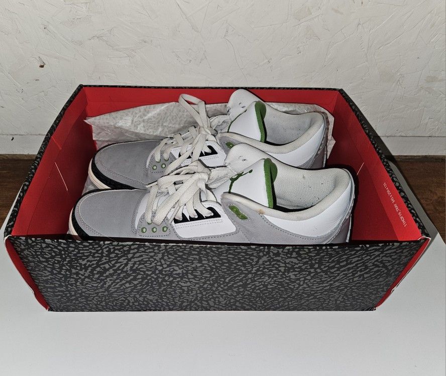 Nike Air Jordan 3 Retro Chlorophyll Men's SIZE 12 Sneakers
