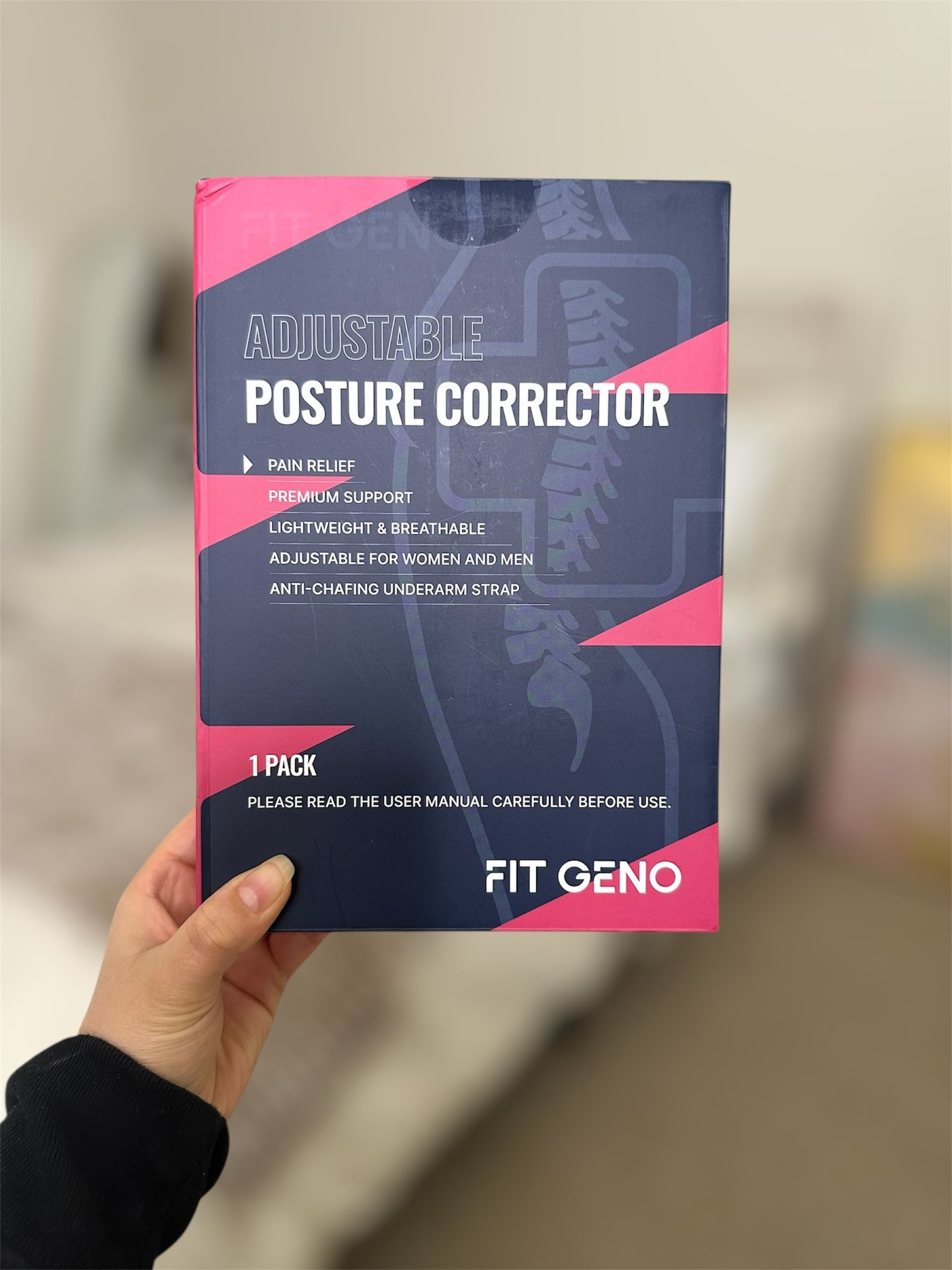 Adjustable Posture Corrector – Unisex Back Support, Pain Relief (Fit Geno, Size M)