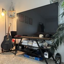 Modern Wood & Metal Entertainment Console/TV Stand