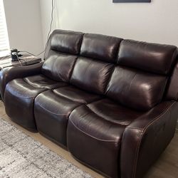 Leather reclining couch
