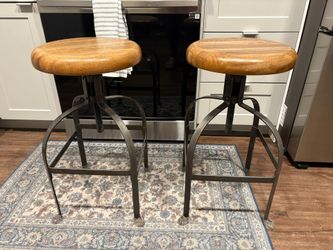 World Market Swivel Adjustable Baratillo Set Of Two For $95 In Great Condition