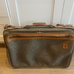 Hartmann Tweed Tan Leather Carryon Garment Bag Luggage, Never Used!