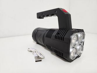 4LED Flashlight Portable Lamp With Built-in 18650 Battery USB Rechargeable COB LED Flashlight