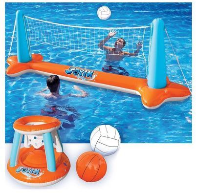 Pool Float Set Volleyball Net & Basketball Hoops