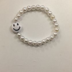 Cute White Smiley Face Bracelet