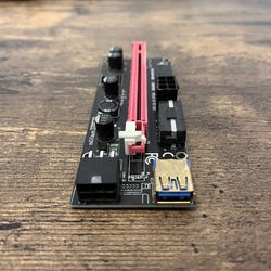 PCIe PCI Express Riser Adapter Card with USB 3.0 Extension Cable and SATA Power Cable