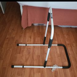 Adjustable Height Bed Rail for Seniors Elderly Safety Bed Handle with Leg Fits King Queen Full Twin Bed

